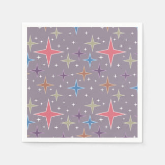 Midcentury Atomic Age Stars Napkins
