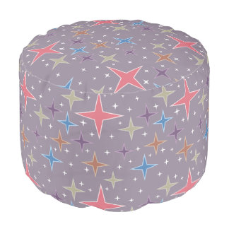 Midcentury Atomic Age Stars Pouf