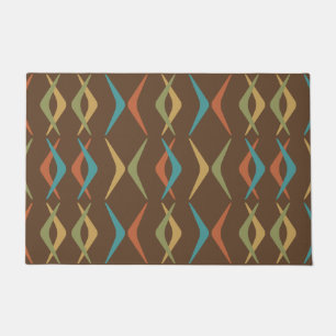 Midcentury Boomerangs Multicolored Dark Doormat