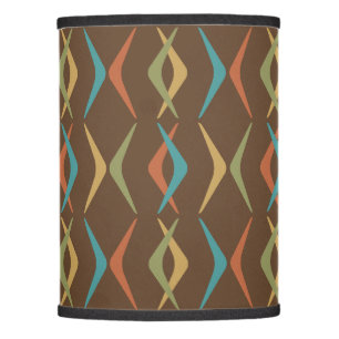 Midcentury Boomerangs Multicolored Dark Lamp Shade