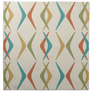 Midcentury Boomerangs Multicolored Light Cloth Napkin