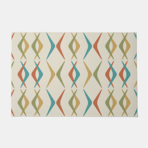 Midcentury Boomerangs Multicolored Light Doormat