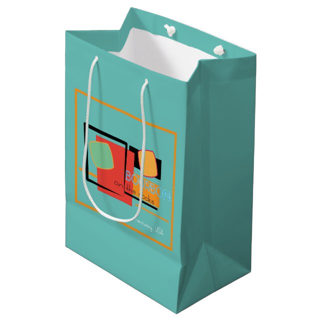 Midcentury "Bourbon on the Rocks"  - Gift Bag (Front Angled)