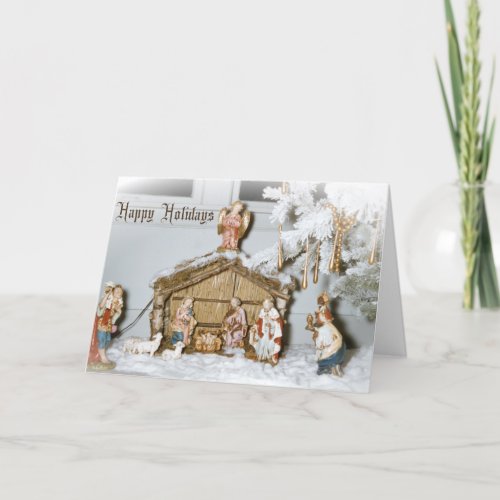 Midcentury Christmas Nativity Manger 50s Xmas Holiday Card