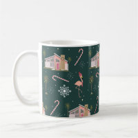 Midcentury Christmas Pink House Palm Tree
