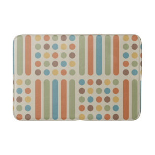 Midcentury Circles Lines Multicolored 1 Bath Mat