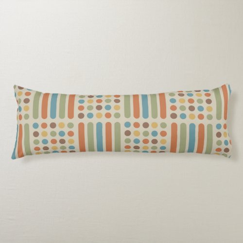 Midcentury Circles Lines Multicolored 1 Body Pillow