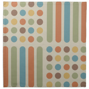 Midcentury Circles Lines Multicolored 1 Cloth Napkin