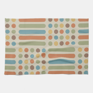 Midcentury Circles Lines Multicolored 1 Kitchen Towel