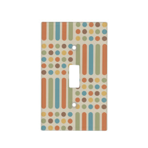 Midcentury Circles Lines Multicolored 1 Light Switch Cover