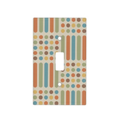 Midcentury Circles Lines Multicolored 1 Light Switch Cover