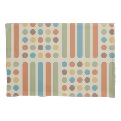Midcentury Circles Lines Multicolored 1 Pillow Case