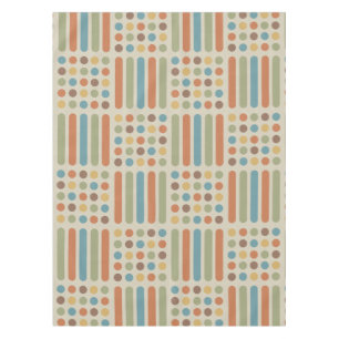 Midcentury Circles Lines Multicolored 1 Tablecloth