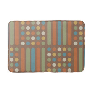 Midcentury Circles Lines Multicolored 2 Bath Mat