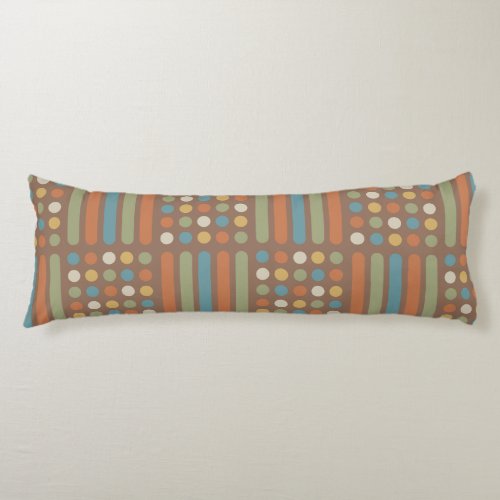 Midcentury Circles Lines Multicolored 2 Body Pillow