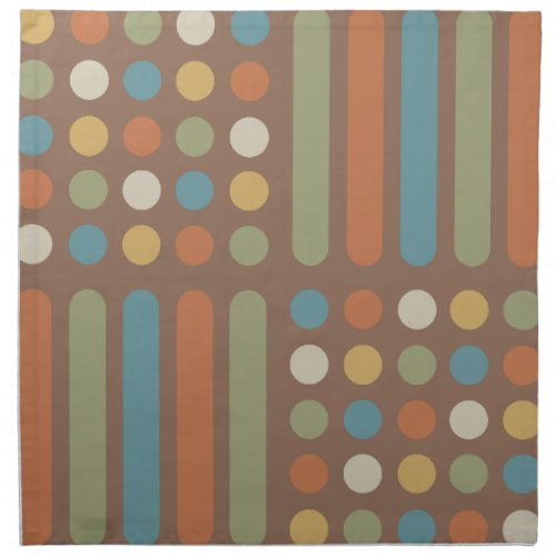 Midcentury Circles Lines Multicolored 2 Cloth Napkin