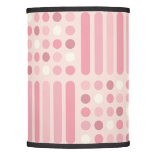 Midcentury Circles Lines Pink Vanilla Lamp Shade