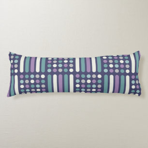 Midcentury Circles Lines Purple Turquoise Body Pillow
