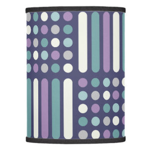 Midcentury Circles Lines Purple Turquoise Lamp Shade