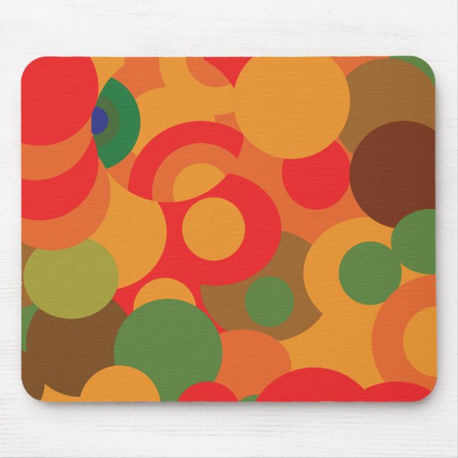 Midcentury Colorful Retro pattern Mouse Pad (Front)