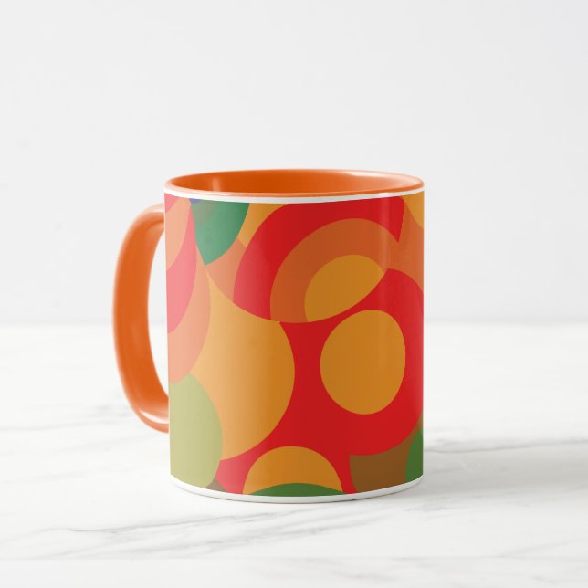 Midcentury colorful Retro pattern Mug (Front Left)