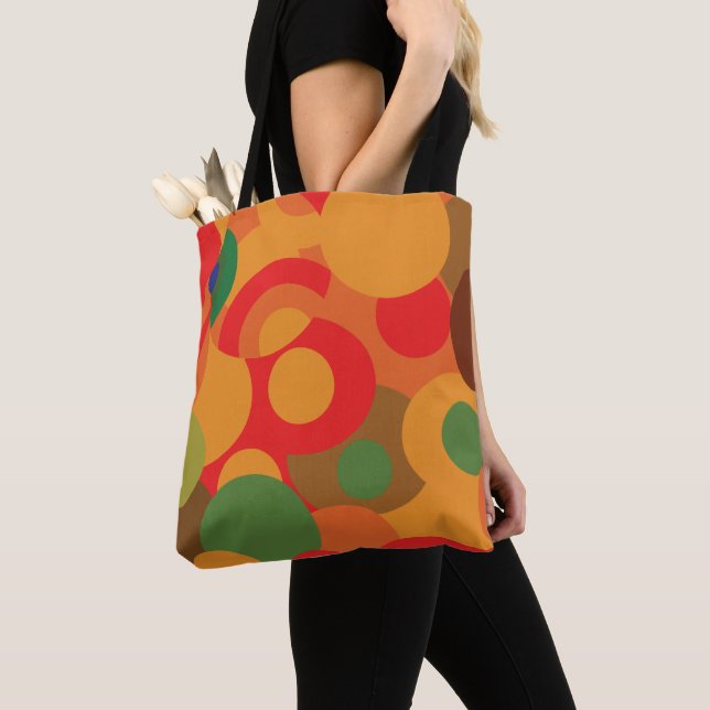 Midcentury Colorful Retro pattern Tote Bag (Close Up)