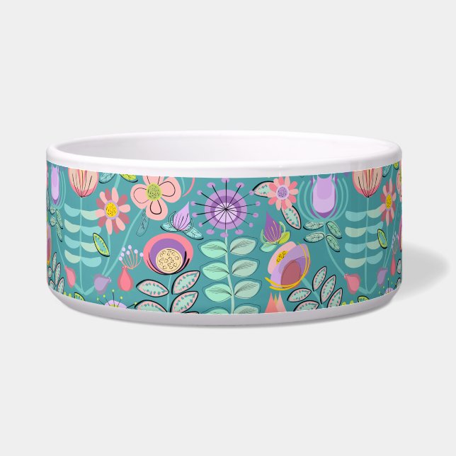 Midcentury Floral Green Bowl (Front)