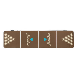 MidCentury Forest Brown Vintage BL Heart Signature Beer Pong Table