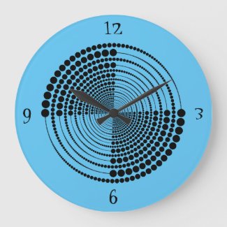 Midcentury Geometric Black & White Circle Swirl