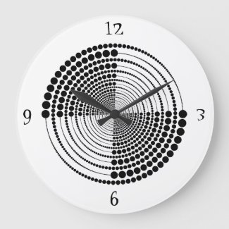 Midcentury Geometric Black & White Circle Swirl