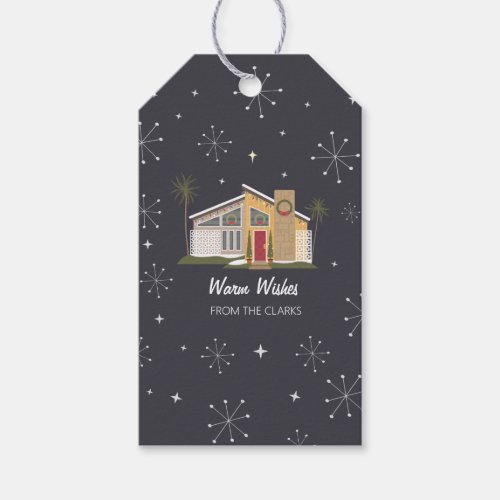 Midcentury House Palm Springs Christmas Gift Tags