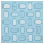 Midcentury MCM Rounded Rectangles Baby Blue Fabric