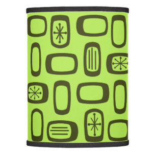 Midcentury MCM Rounded Rectangles Chartreuse Lamp Shade
