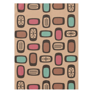 Midcentury MCM Rounded Rectangles Christmas Cookie Tablecloth