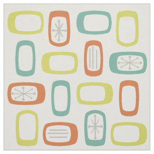Midcentury MCM Rounded Rectangles Fabric