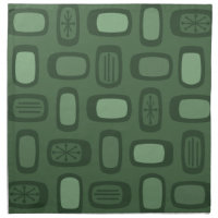 Midcentury MCM Rounded Rectangles Forest Green