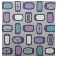 Midcentury MCM Rounded Rectangles Gray Purple