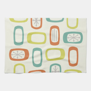 Midcentury MCM Rounded Rectangles Kitchen Towel