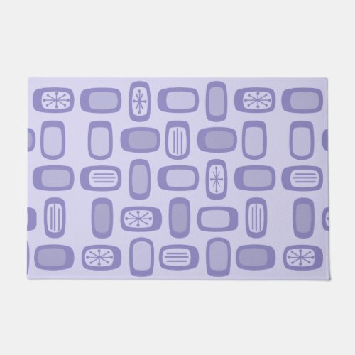 Midcentury MCM Rounded Rectangles Lavender Doormat