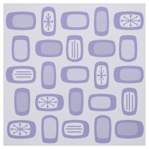 Midcentury MCM Rounded Rectangles Lavender Fabric