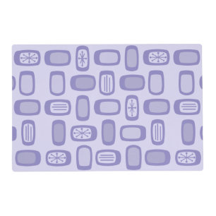 Midcentury MCM Rounded Rectangles Lavender Placemat