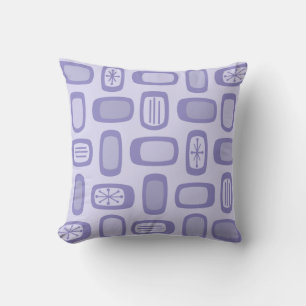 Midcentury MCM Rounded Rectangles Lavender Throw Pillow