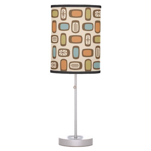 Midcentury MCM Rounded Rectangles Multicolored Table Lamp
