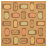 Midcentury MCM Rounded Rectangles Ochre Fabric