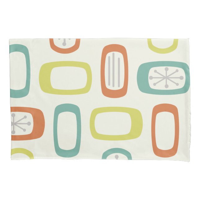 Midcentury MCM Rounded Rectangles Pillow Case (Front)