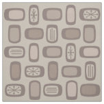 Midcentury MCM Rounded Rectangles Taupe Fabric