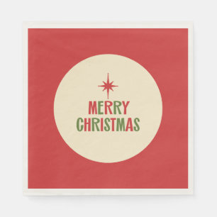 Midcentury Merry Christmas Retro Typography Napkins