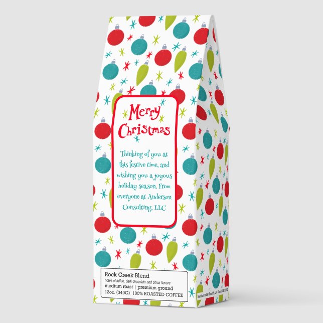 Midcentury Merry Custom Message Christmas Roasted Coffee (Front)