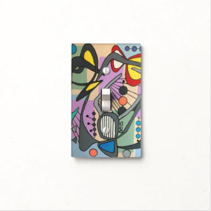'MidCentury Mod Spider Song' painting on a Light Switch Cover