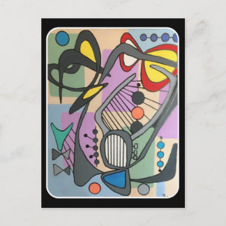 'MidCentury Mod Spider Song' painting on a Postcard